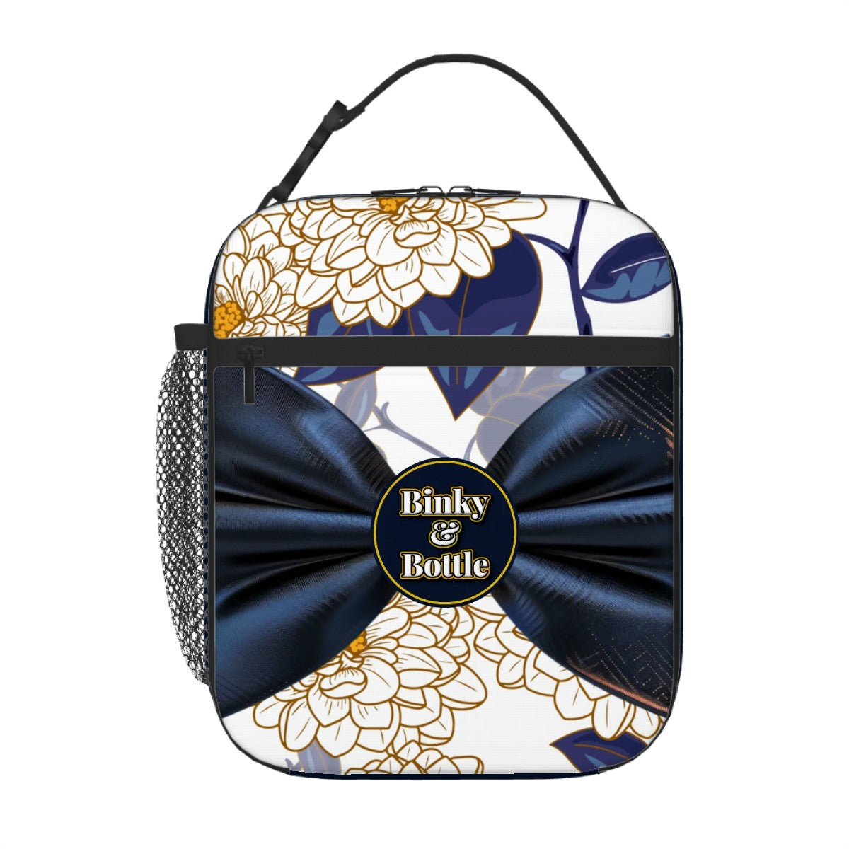 Haven Binky & Bottle Bag – Blue Floral Baby Bottle, Pacifier & Snack Bag