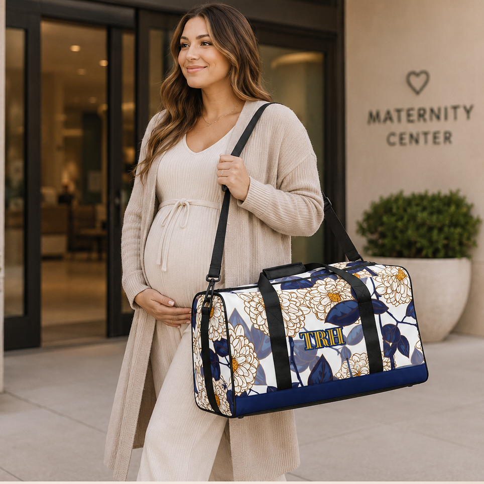 Haven STORK Labor & Delivery Bag | Floral Hospital Duffle for Moms