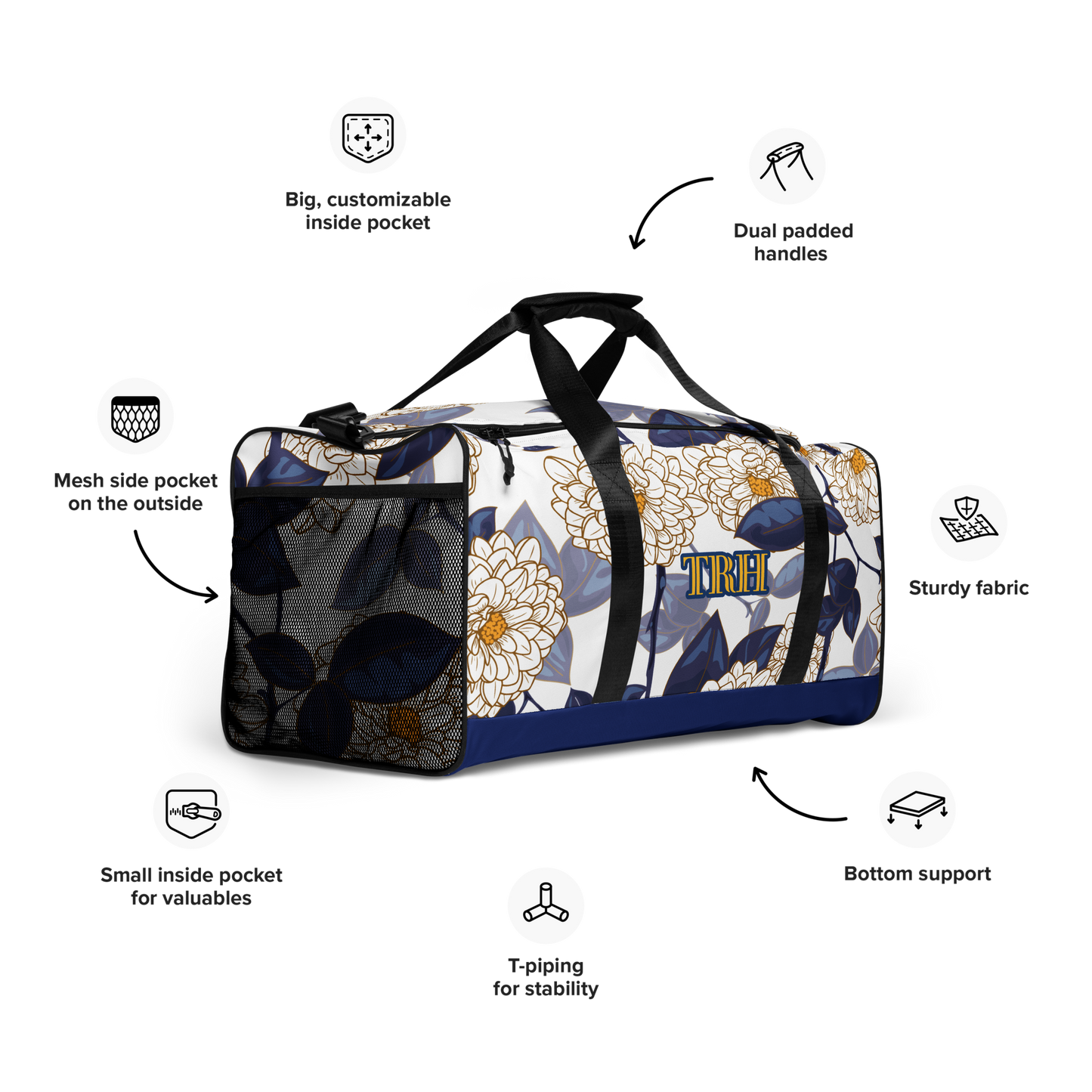 Haven STORK Labor & Delivery Bag | Floral Hospital Duffle for Moms